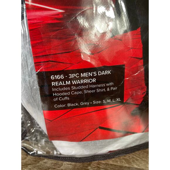 ROMA Men’s Warrior Costume 6166 Small Black Grey Mesh Dark Realm Warrior - Picture 7 of 15